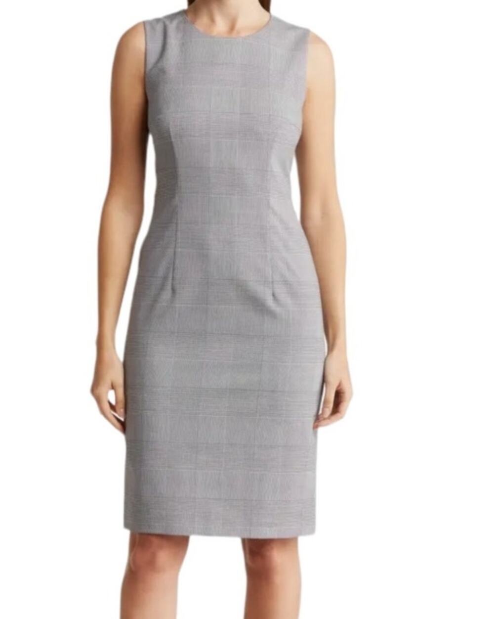 BOSS Hugo Boss dress Dirusa sleeveless plaid black white size 4
